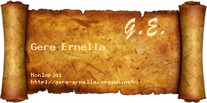 Gere Ernella névjegykártya
